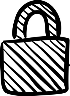 Locked Padlock Sketch Engraving Svg Design, Free Vectors File